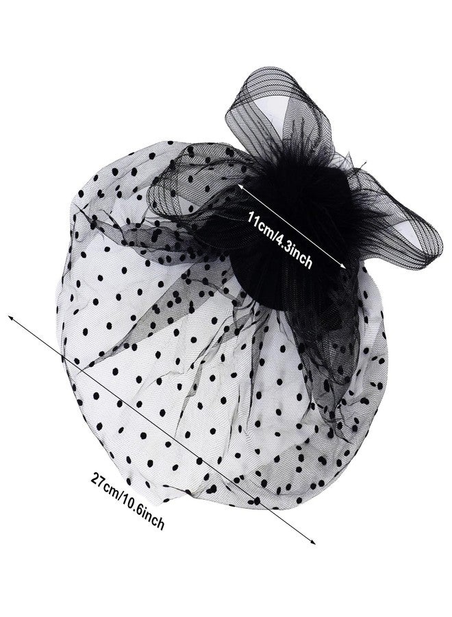 phnydreg 2 Pcs Fascinator Hat Set Headband Gloves for Women (US, Alpha, One Size, Black) - Image 2